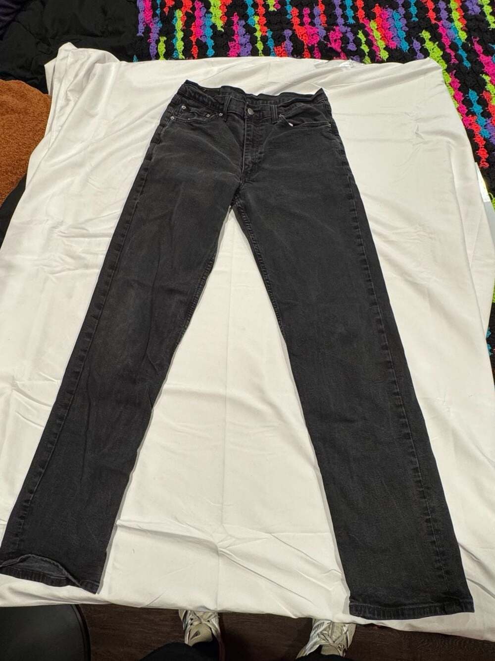Levi's 550 Relaxed Fit Black Denim Jeans Size 34x36